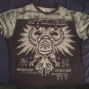 Affliction Men’s Large T-Shirt Black/Grey